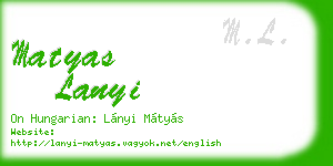 matyas lanyi business card