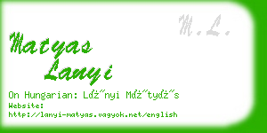 matyas lanyi business card